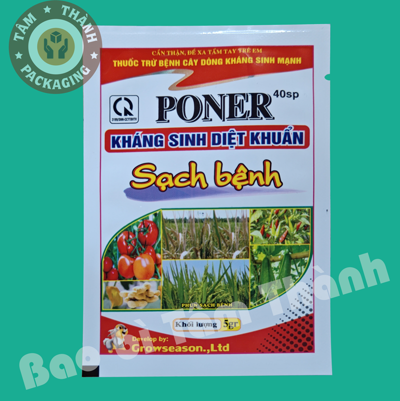 Bao bì thuốc bảo vệ thực vật Poner 5gr